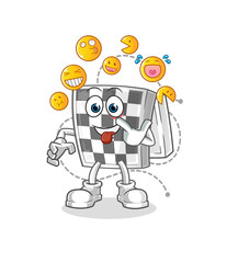chessboard laugh and mock character. cartoon mascot vector