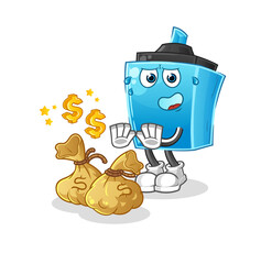 marker pen refuse money illustration. character vector