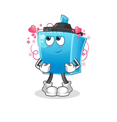 marker pen shy vector. cartoon character