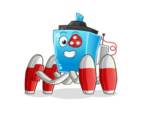marker pen future robot vector. cartoon character