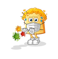 bread with honey refuse viruses cartoon. cartoon mascot vector