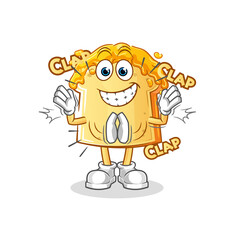 bread with honey applause illustration. character vector