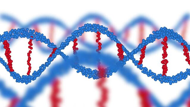 Many DNA Animation With Particle Background Seamless Loops
