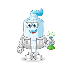 toothpaste scientist character. cartoon mascot vector