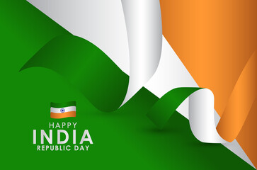 Happy India Republic Day Celebration Vector Template Design Illustration