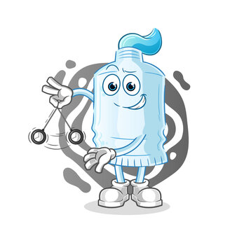 toothpaste hypnotizing cartoon. cartoon mascot vector
