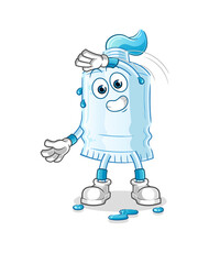 toothpaste stretching character. cartoon mascot vector