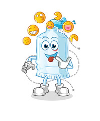 toothpaste laugh and mock character. cartoon mascot vector