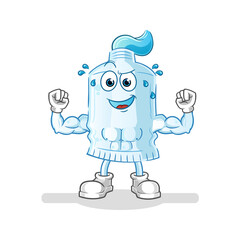 toothpaste muscular cartoon. cartoon mascot vector