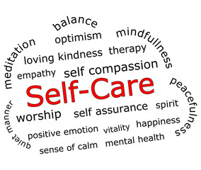 Self-Care Wordcloud - 3D illustration