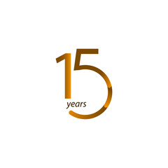 15 Years Anniversary Celebration Vector Template Design Illustration - obrazy, fototapety, plakaty