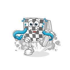 Fototapeta na wymiar chessboard runner character. cartoon mascot vector