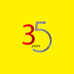 36 Years Anniversary Celebration Vector Template Design Illustration