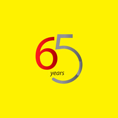 65 Years Anniversary Celebration Vector Template Design Illustration