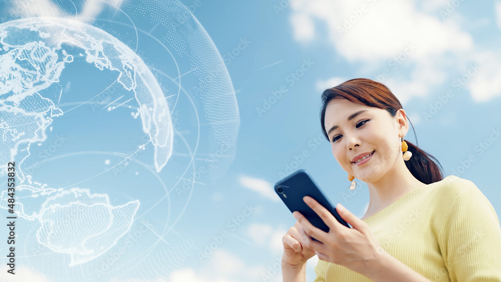 Poster global communication network concept. mobile communication.