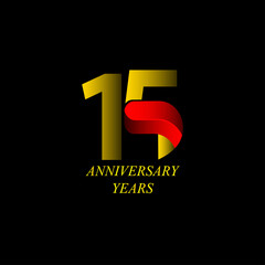15 Years Anniversary Celebration Vector Template Design Illustration