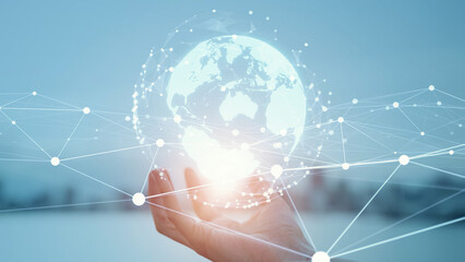 Global communication network concept. Digital transformation.
