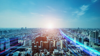 都市に流れる光の帯