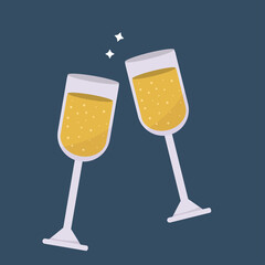Vector illustration of champagne glasses.