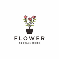Flower logo design template