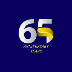 65 Years Anniversary Celebration Vector Template Design Illustration