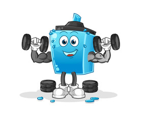 marker pen weight training illustration. character vector