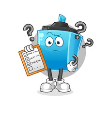marker pen schedule list vector. cartoon character