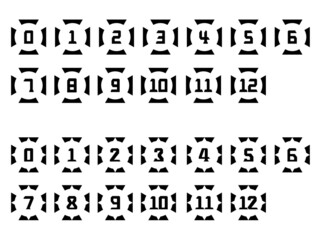 開放的なフレームを伴った数字 / Numbers in Open Frames