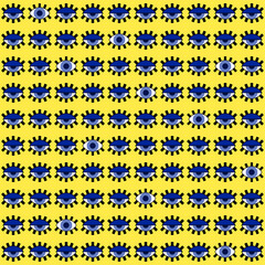 Seamless pattern bauhaus geometric eye for fabric design. Hipster abstract modern graphic texture. Vintage background. Art decoration element.