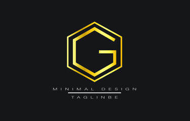 G GOLD Minimal Logo Vector Art Illustration