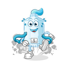 Fototapeta premium toothpaste runner character. cartoon mascot vector