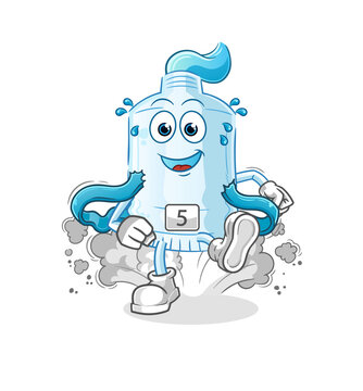 toothpaste runner character. cartoon mascot vector