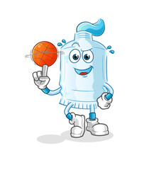 toothpaste playing basket ball mascot. cartoon vector