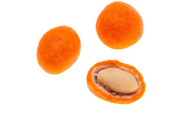peanuts in orange shell isolated