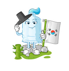 toothpaste korean character. cartoon mascot vector