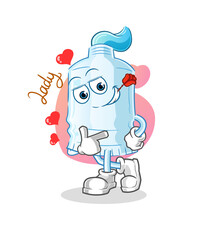 toothpaste flirting illustration. character vector