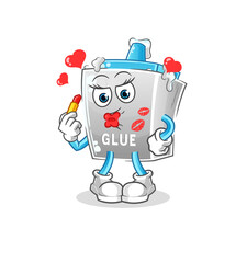 glue make up mascot. cartoon vector