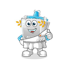 glue with greek clothing. cartoon mascot vector