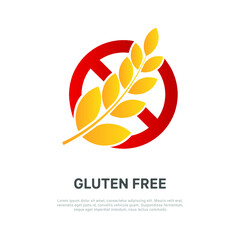 Vector illustration of gluten free icon. Isolated on white background