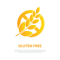 Vector illustration of gluten free icon. Isolated on white background