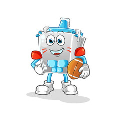 glue playing rugby character. cartoon mascot vector