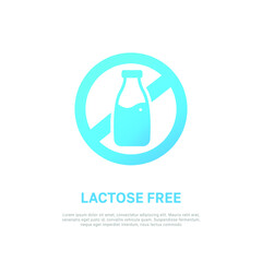 Vector illustration of lactose free icon. Isolated on white background