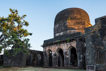 Hathi Mahal also known as Elephant Palace, Mandav. Mandu is an ancient fort city in the central Indian state of Madhya Pradesh. It's also known for its Afghan architectural heritage.