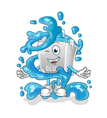 glue fresh with water mascot. cartoon vector