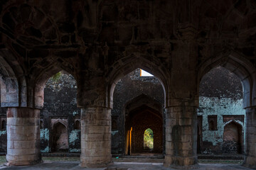 Hathi Mahal also known as Elephant Palace, Mandav. Mandu is an ancient fort city in the central Indian state of Madhya Pradesh. It's also known for its Afghan architectural heritage.