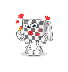 Fototapeta premium chessboard make up mascot. cartoon vector
