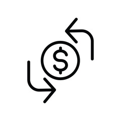 Dollar update Vector icon which is suitable for commercial work and easily modify or edit it

