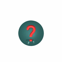 3d question mark icon design illustration