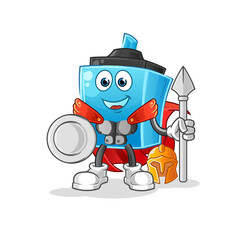 Fototapeta premium marker pen spartan character. cartoon mascot vector