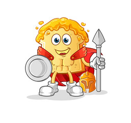 bread with honey spartan character. cartoon mascot vector
